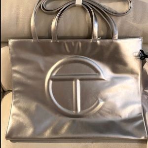 Large Telfar Silver tote. New.